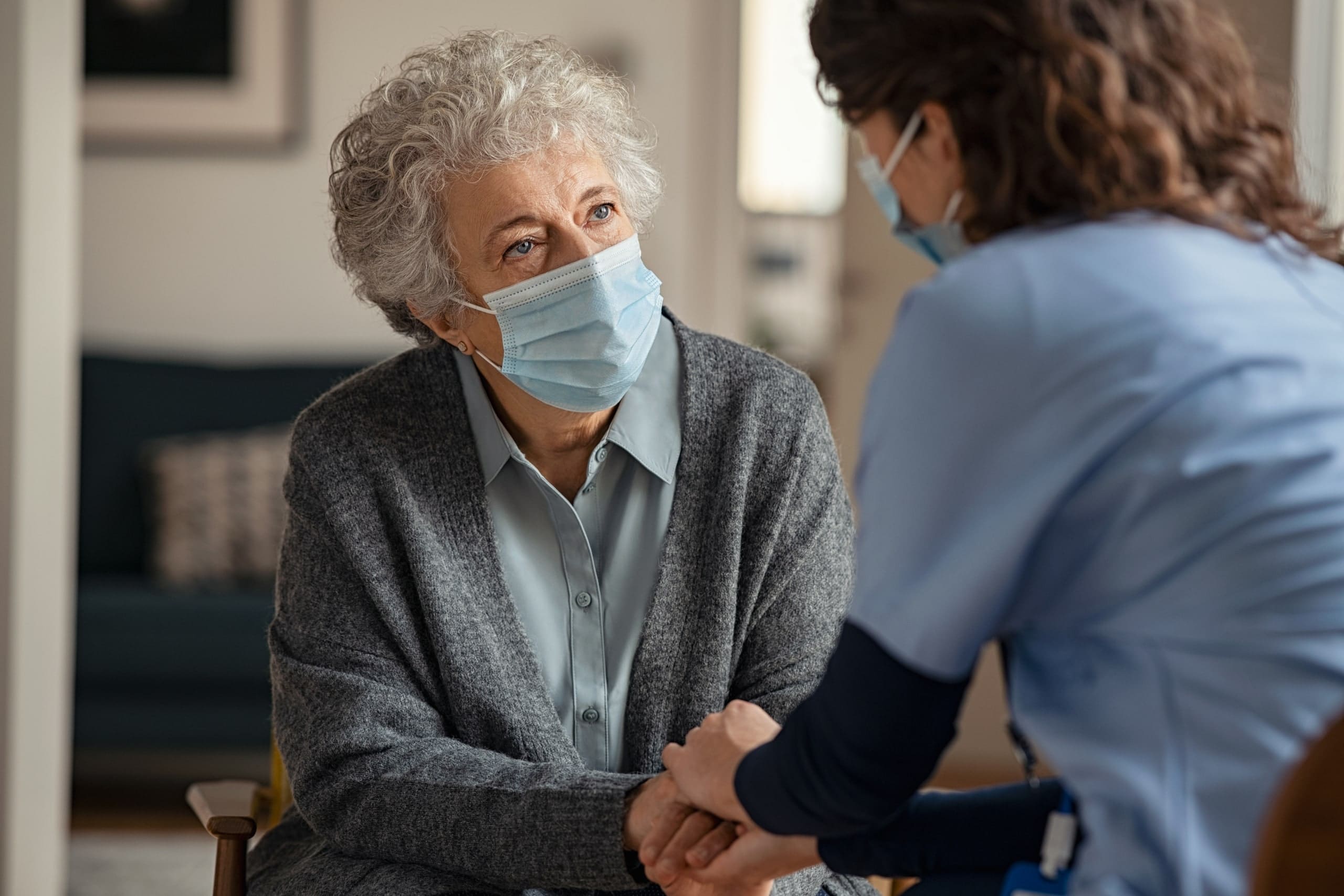 Elderly Lady with Mask